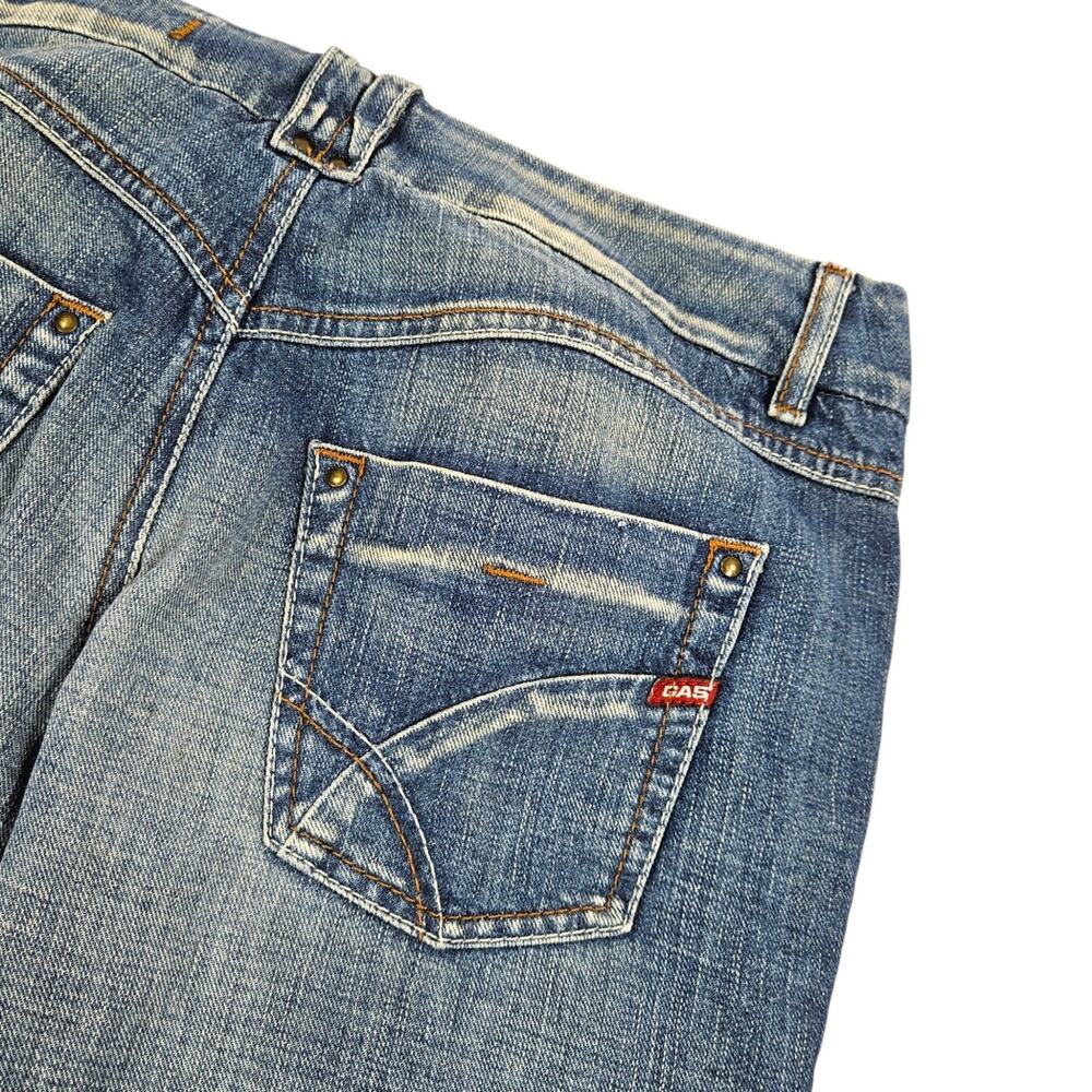 Vintage Low-Rise Jeans Euro GAS Cyber Y2K Twisted Stitch Distressed Denim - 30 - Picture 3 of 9